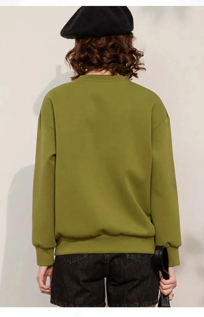 3D Dragonfly Decoration Casual Pullover Tops