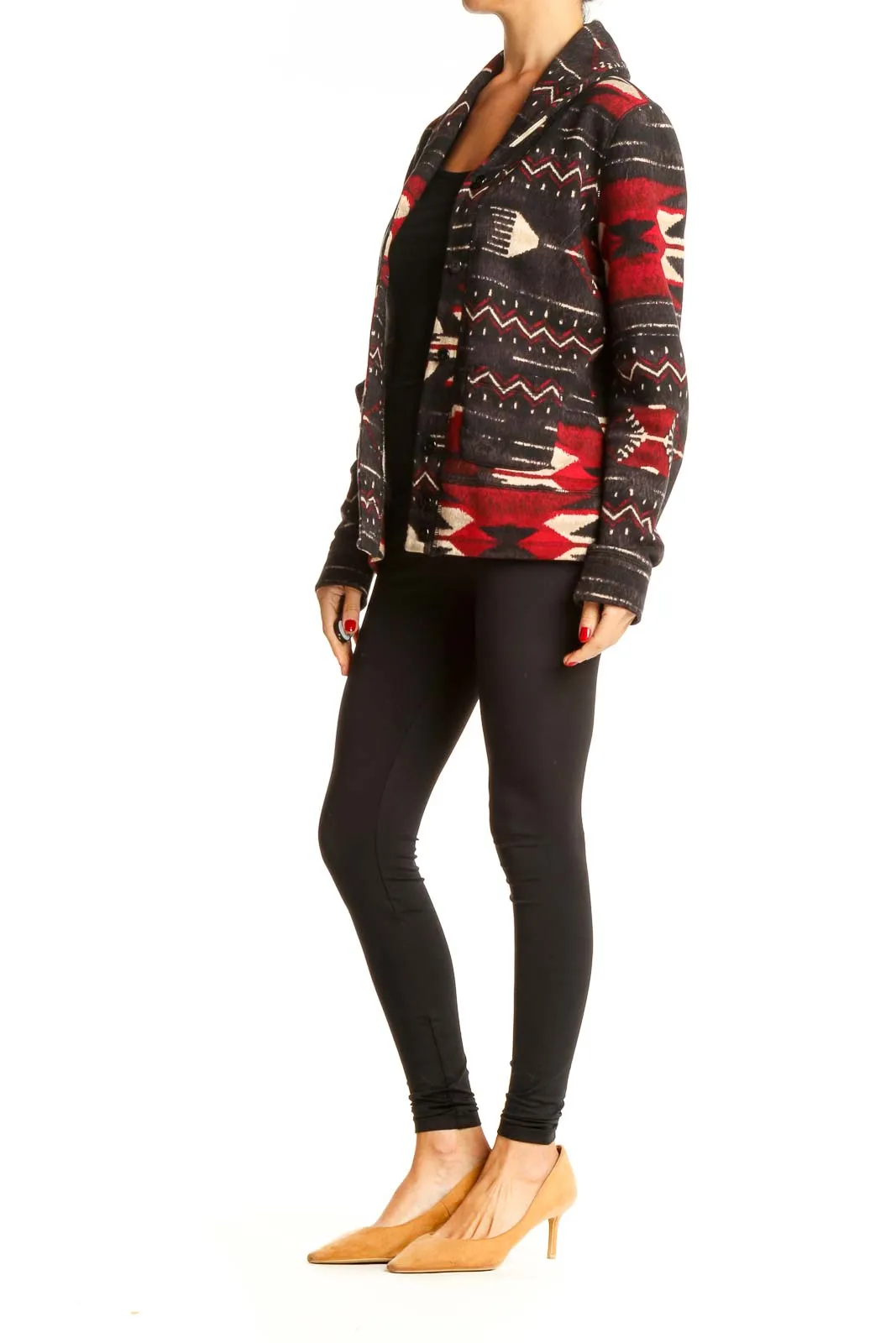 Brown Aztec Print Cardigan