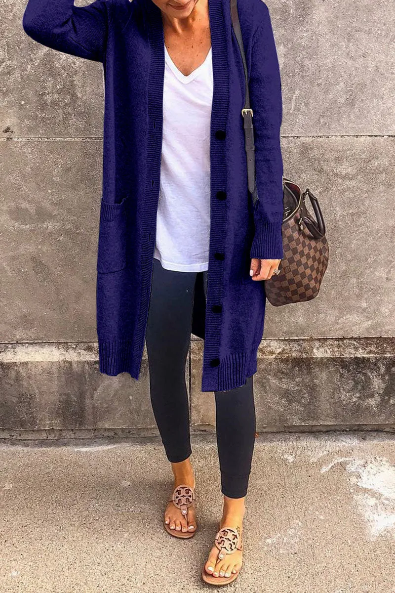 Casual Solid Split Joint Buckle Tops