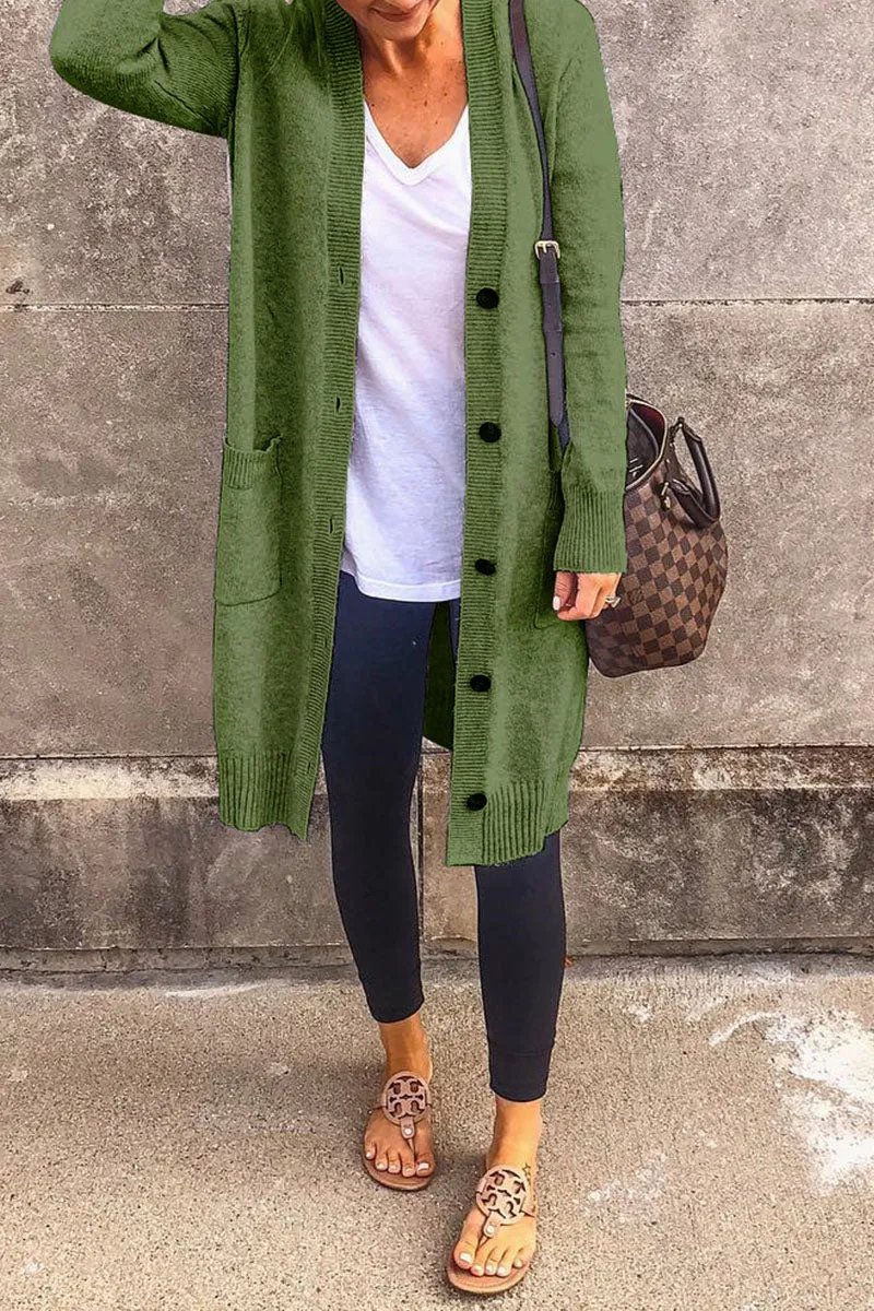 Casual Solid Split Joint Buckle Tops