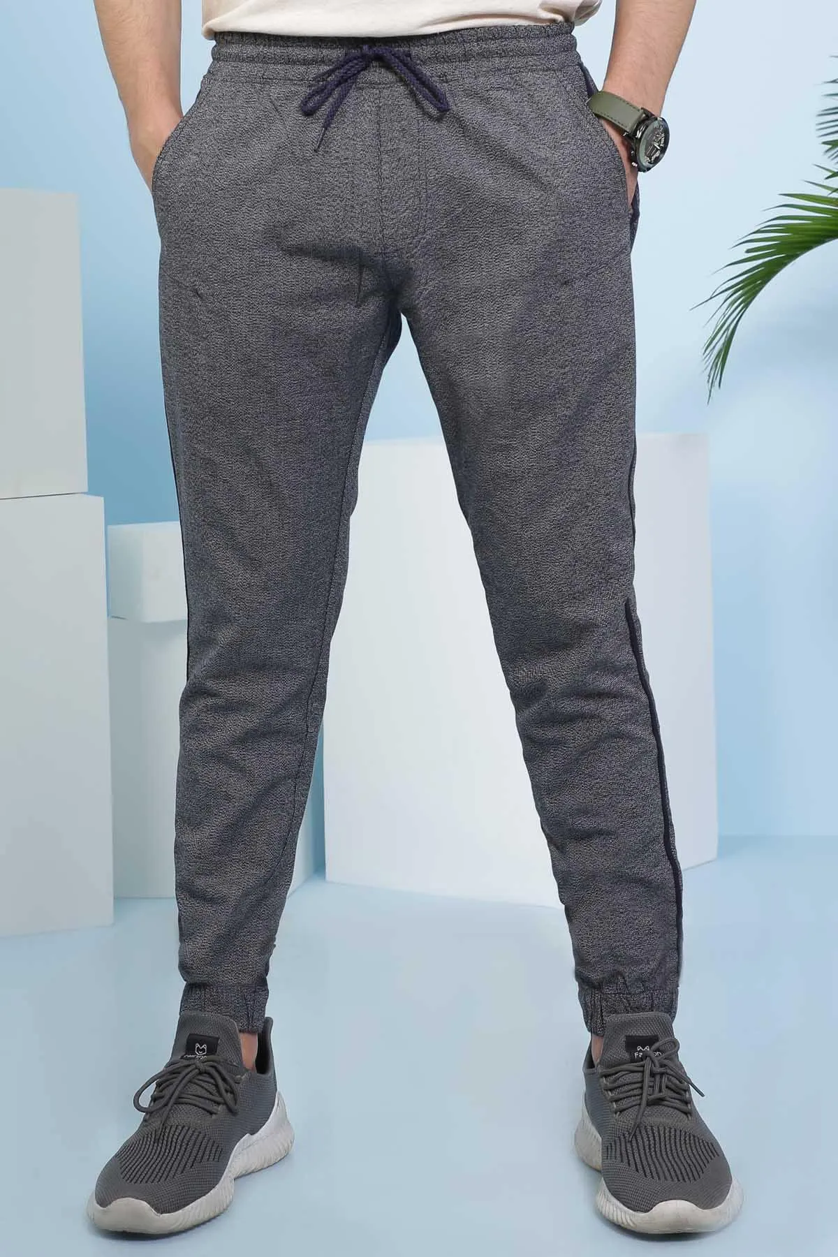 CASUAL TROUSER  SLIM FIT BLACK GREY