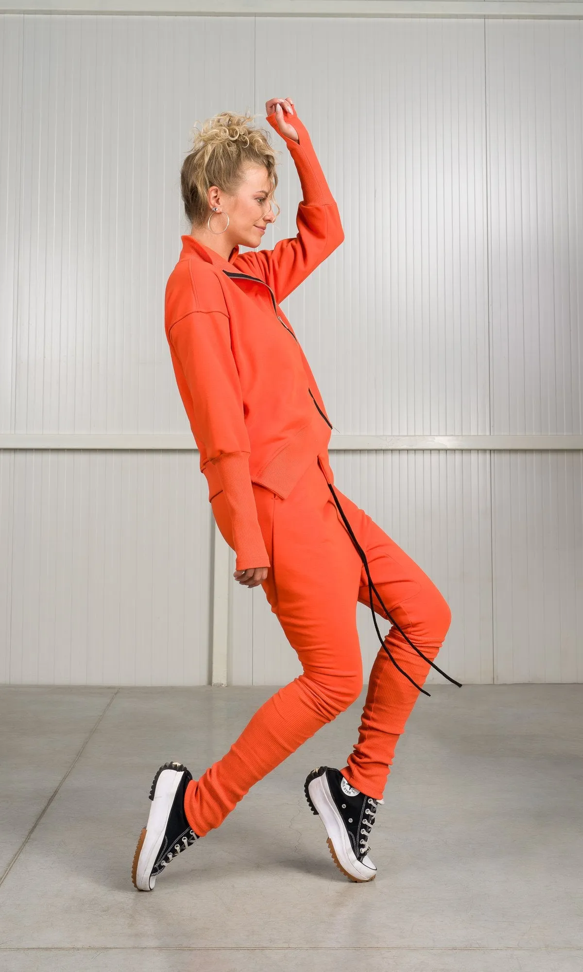 Drop Crotch Pants with Slim Fit Leg