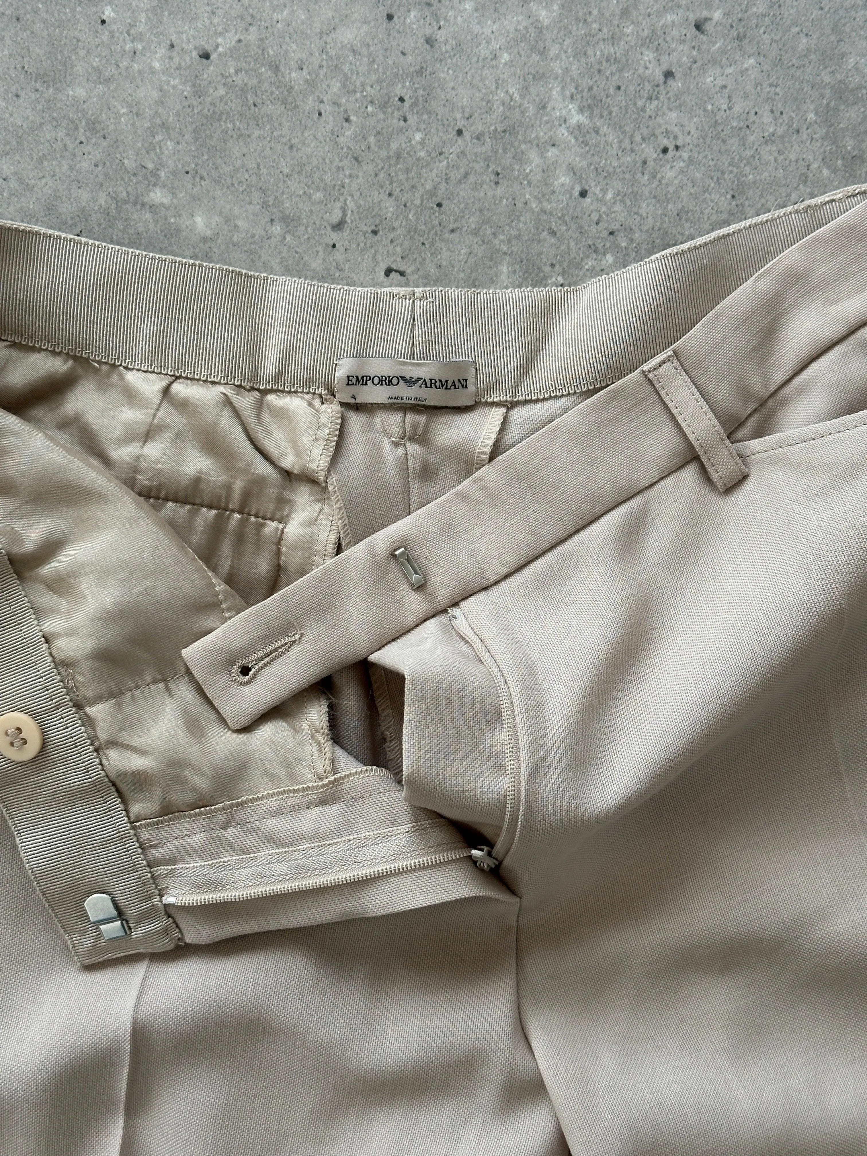 Emporio Armani Wool Mid Waisted Pleated Trousers - W30