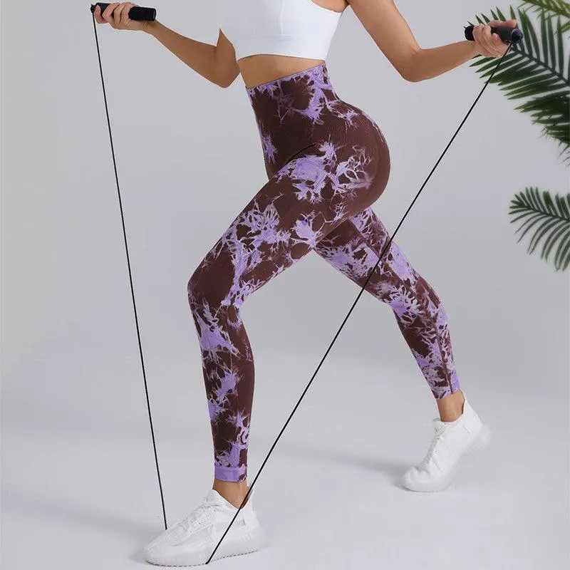 Fashion Tie Dye Pants - Seamless High-Waisted Hip-Lifting Trousers