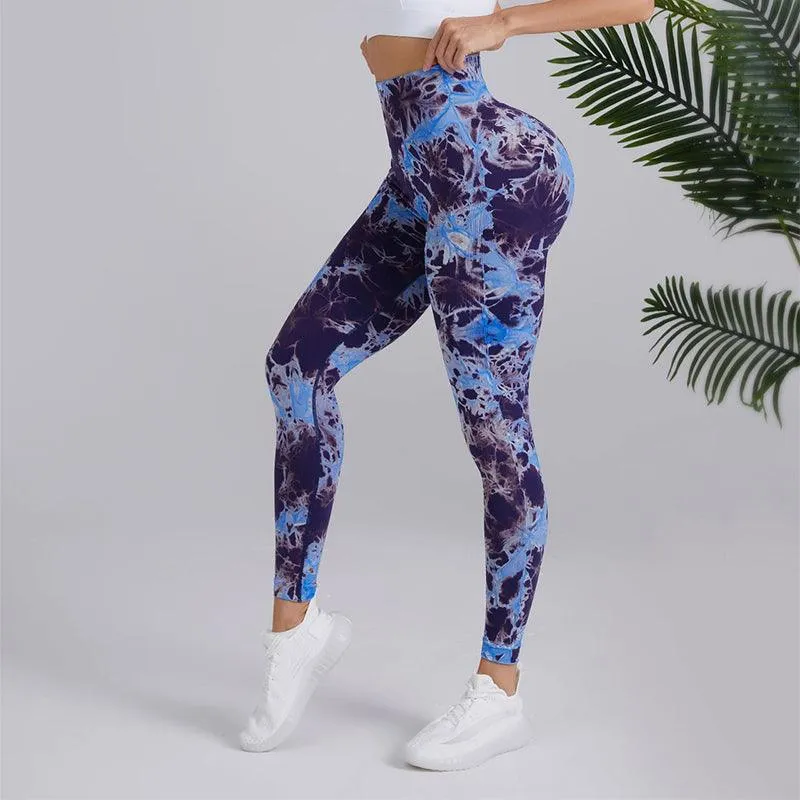 Fashion Tie Dye Pants - Seamless High-Waisted Hip-Lifting Trousers