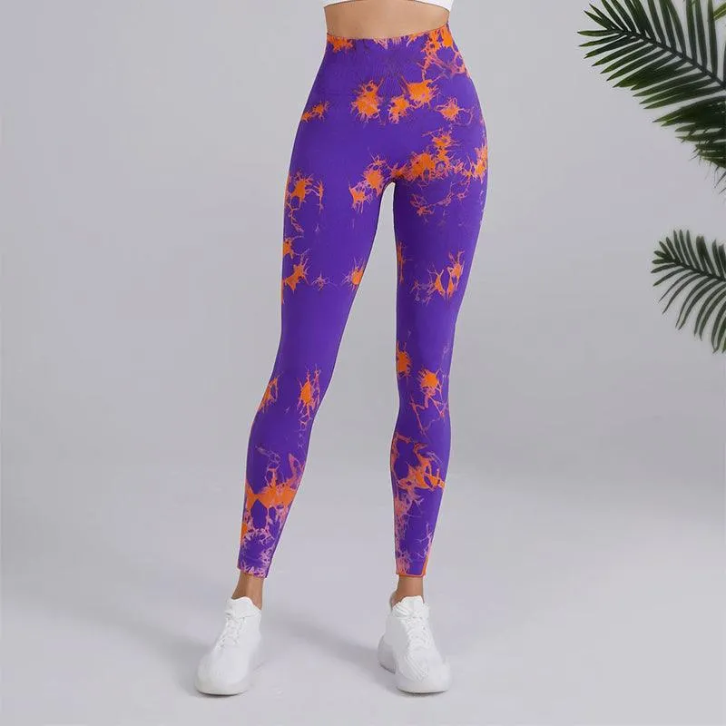 Fashion Tie Dye Pants - Seamless High-Waisted Hip-Lifting Trousers