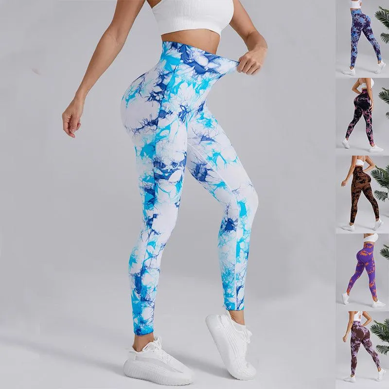 Fashion Tie Dye Pants - Seamless High-Waisted Hip-Lifting Trousers