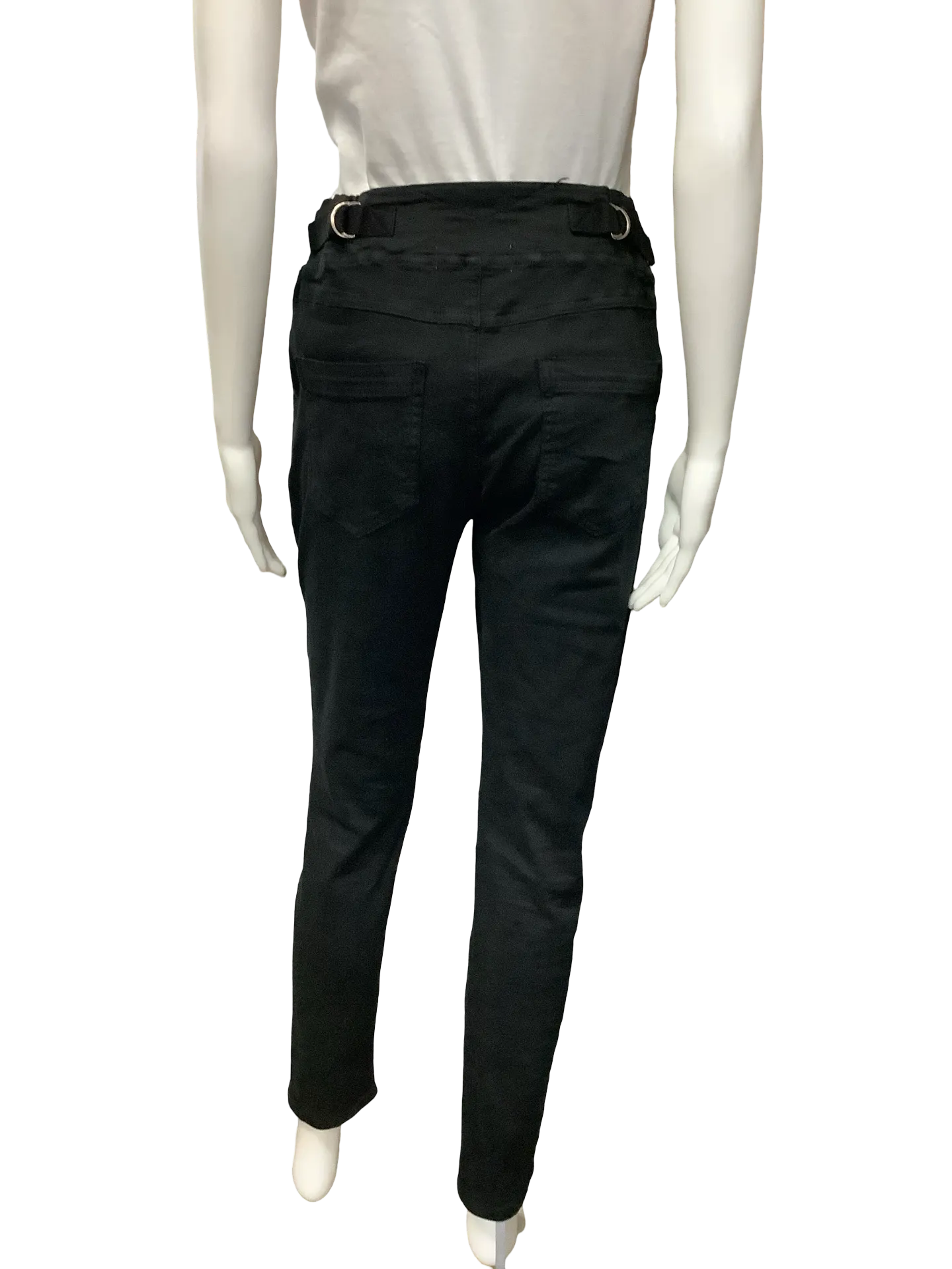 Femme Fatale Draw String Rouch Knees Pant Black Size: S