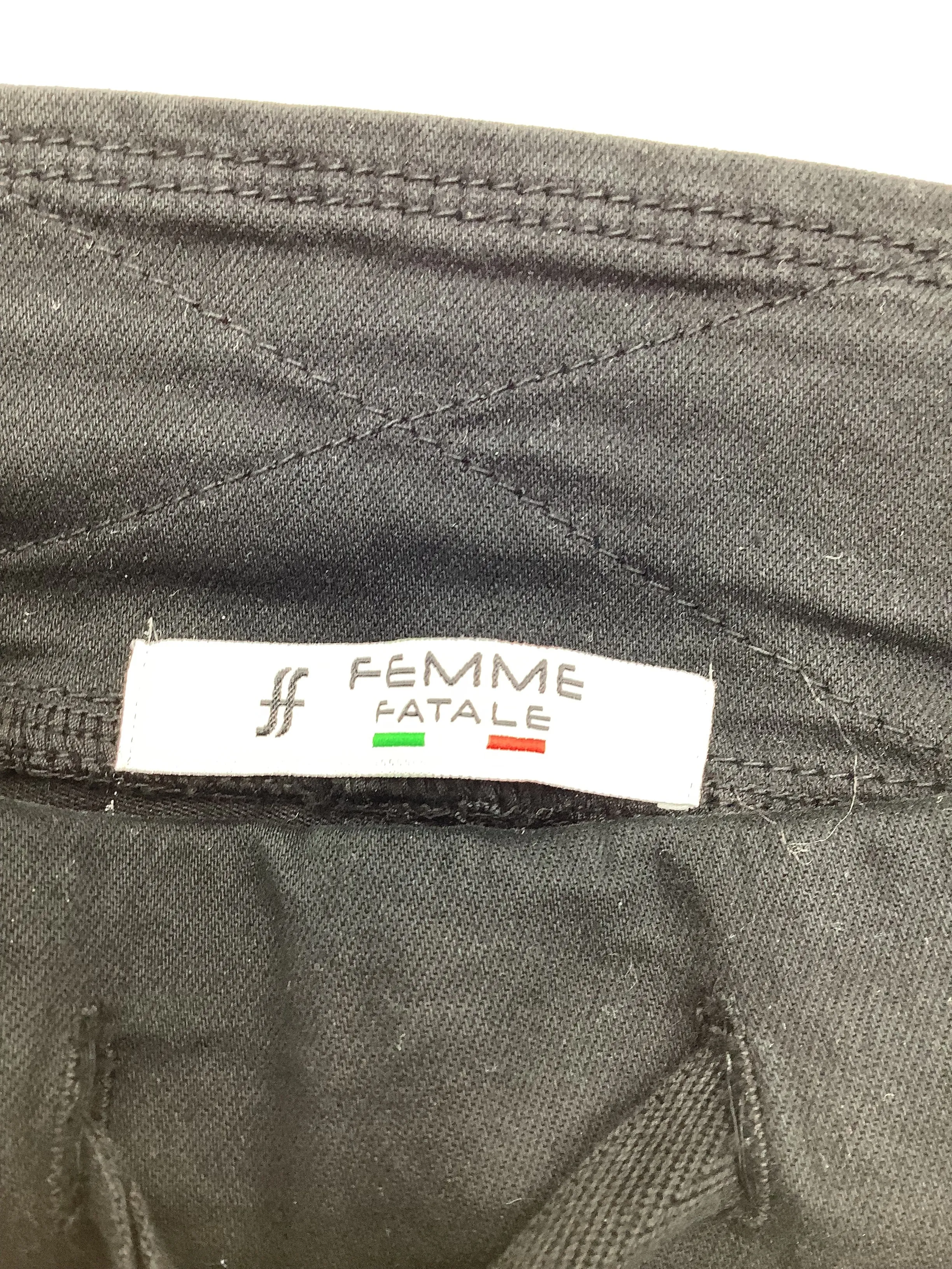 Femme Fatale Draw String Rouch Knees Pant Black Size: S