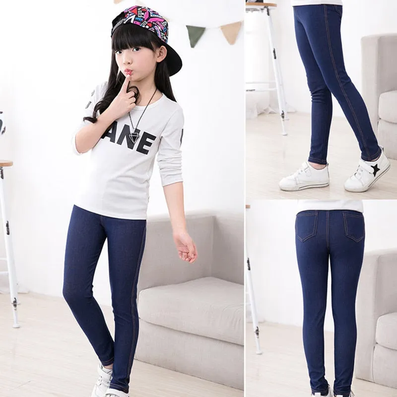 Girl's Elastic Skinny Jeans