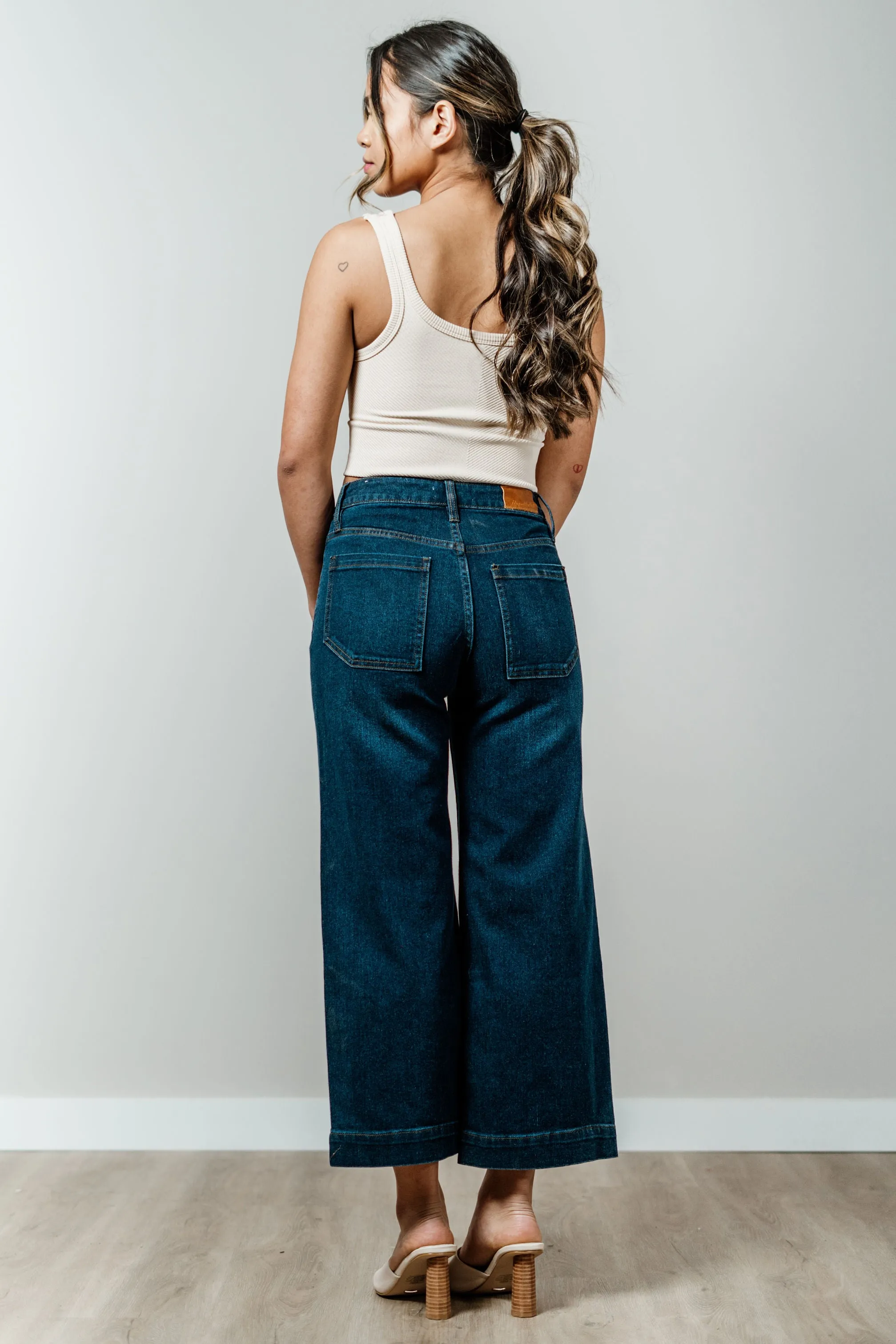Greta Flare Crop Denim
