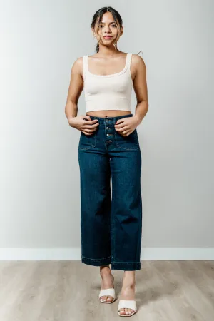 Greta Flare Crop Denim