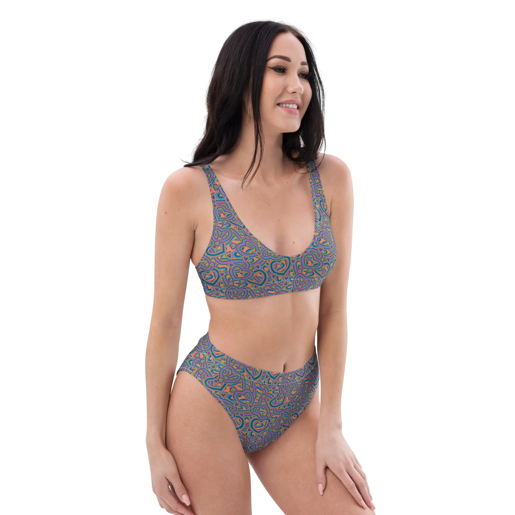 High Waisted Bikini Womens (Glamourange Luxury Bikini High Waisted - 0054 Patterns Model)