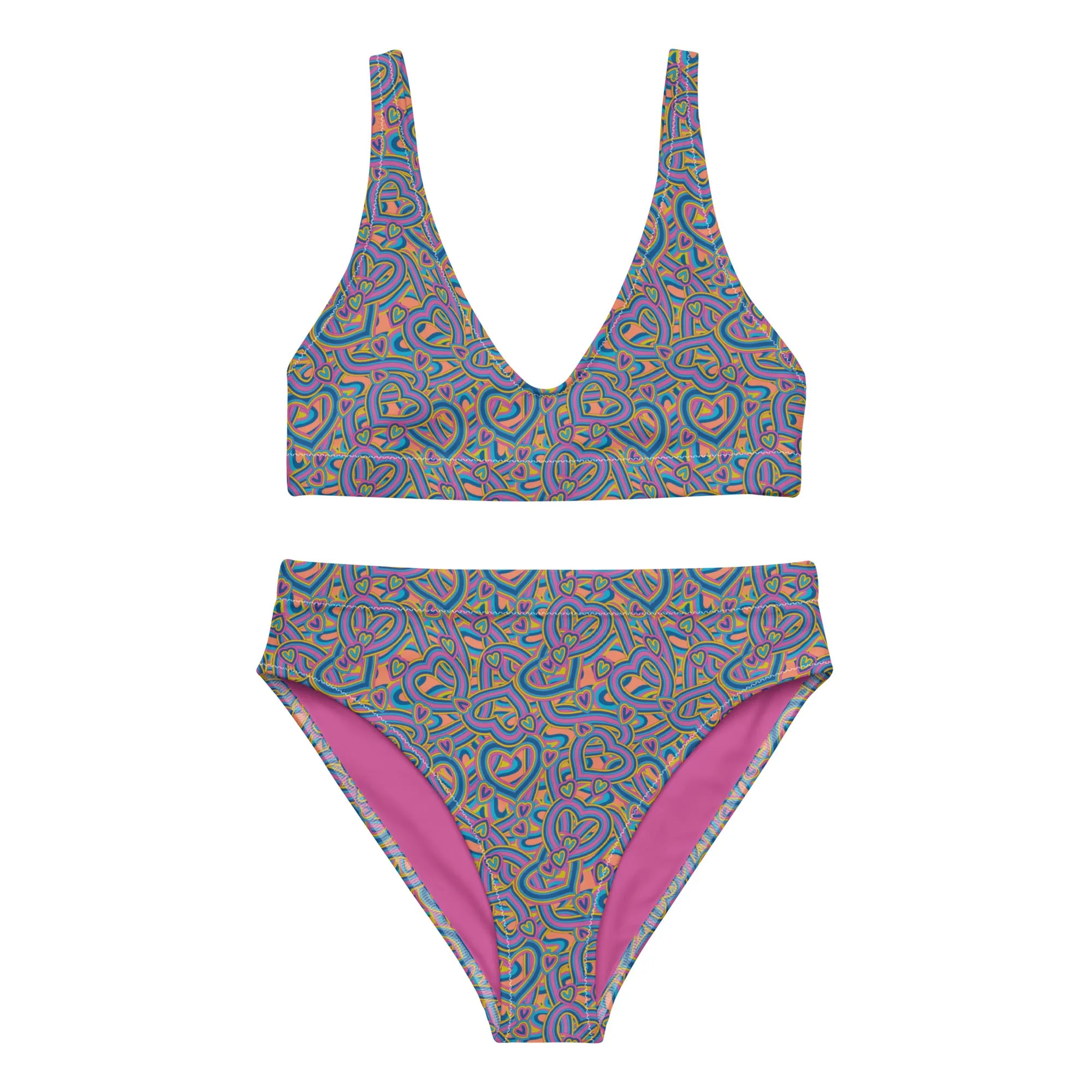 High Waisted Bikini Womens (Glamourange Luxury Bikini High Waisted - 0054 Patterns Model)