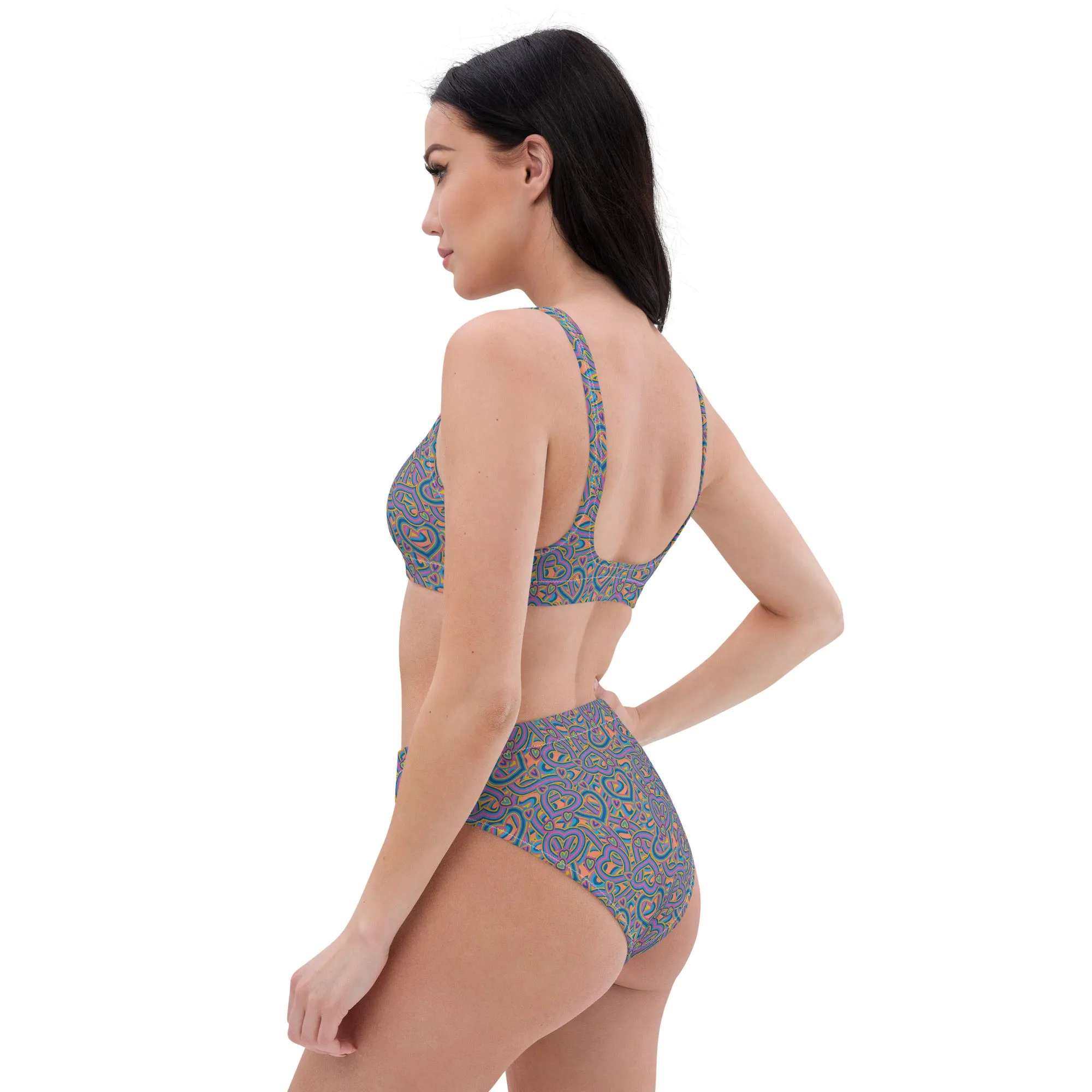 High Waisted Bikini Womens (Glamourange Luxury Bikini High Waisted - 0054 Patterns Model)