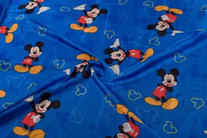 Royal Blue Printed Satin Fabric