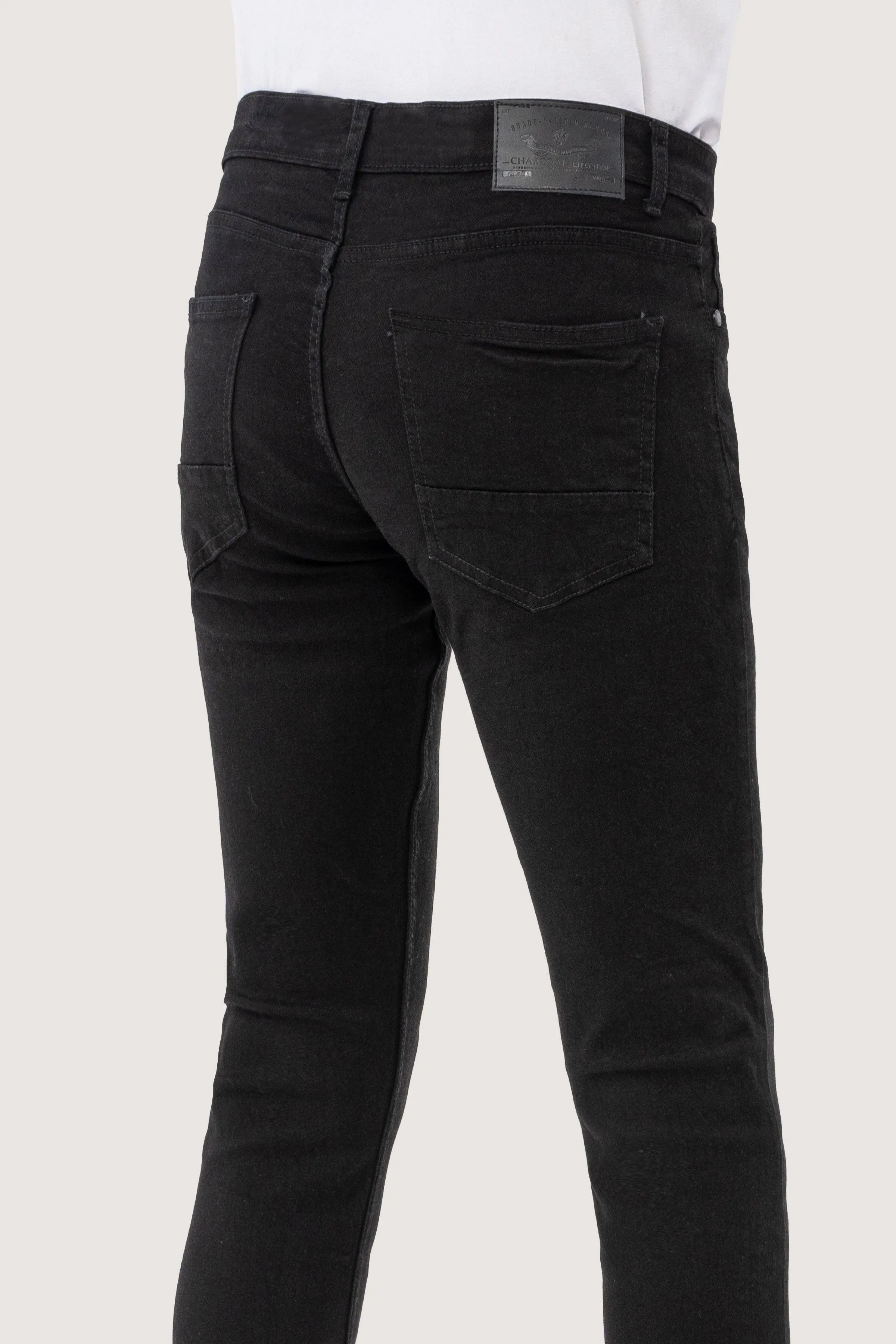 SLIM LEG DENIM JEANS BLACK