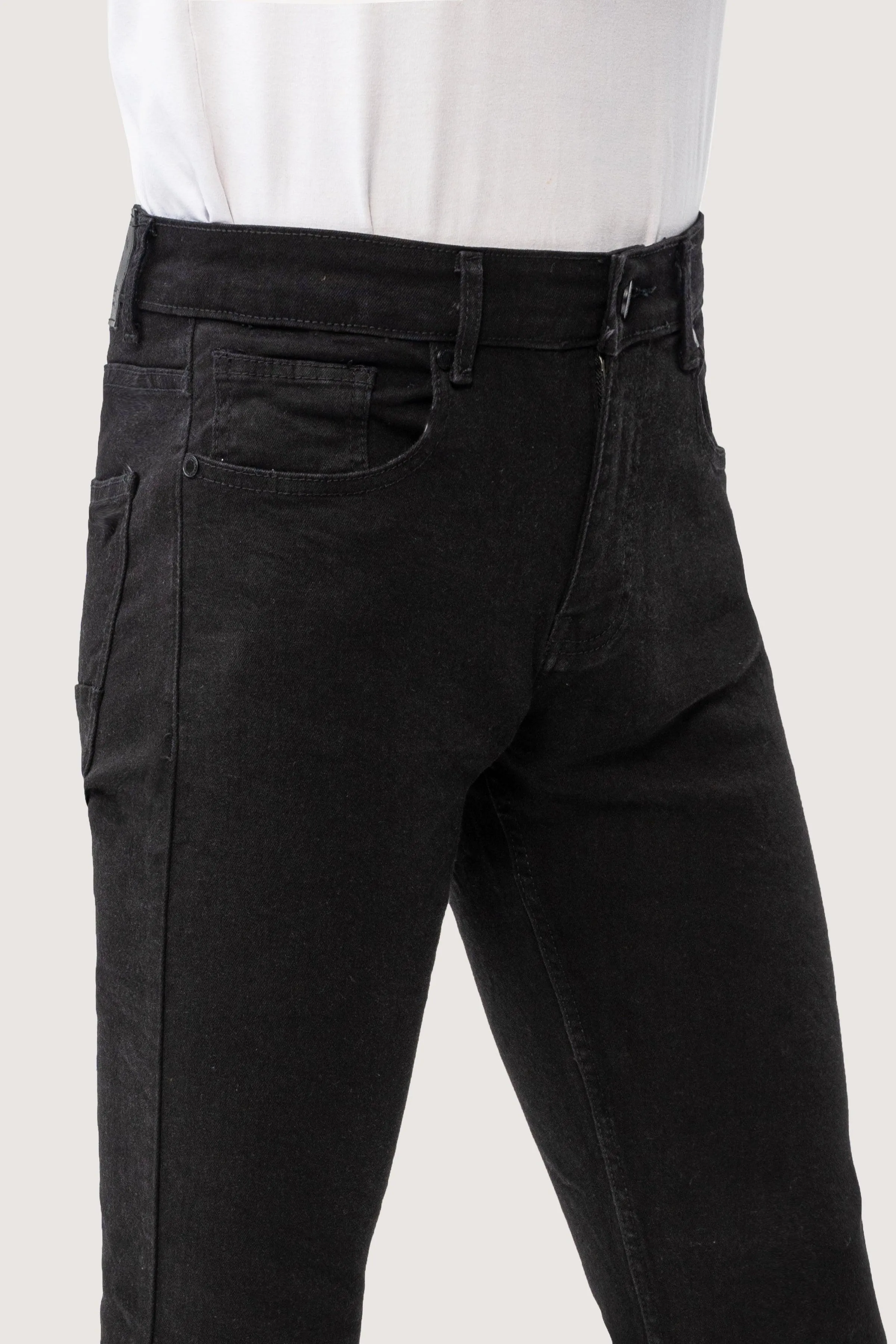 SLIM LEG DENIM JEANS BLACK