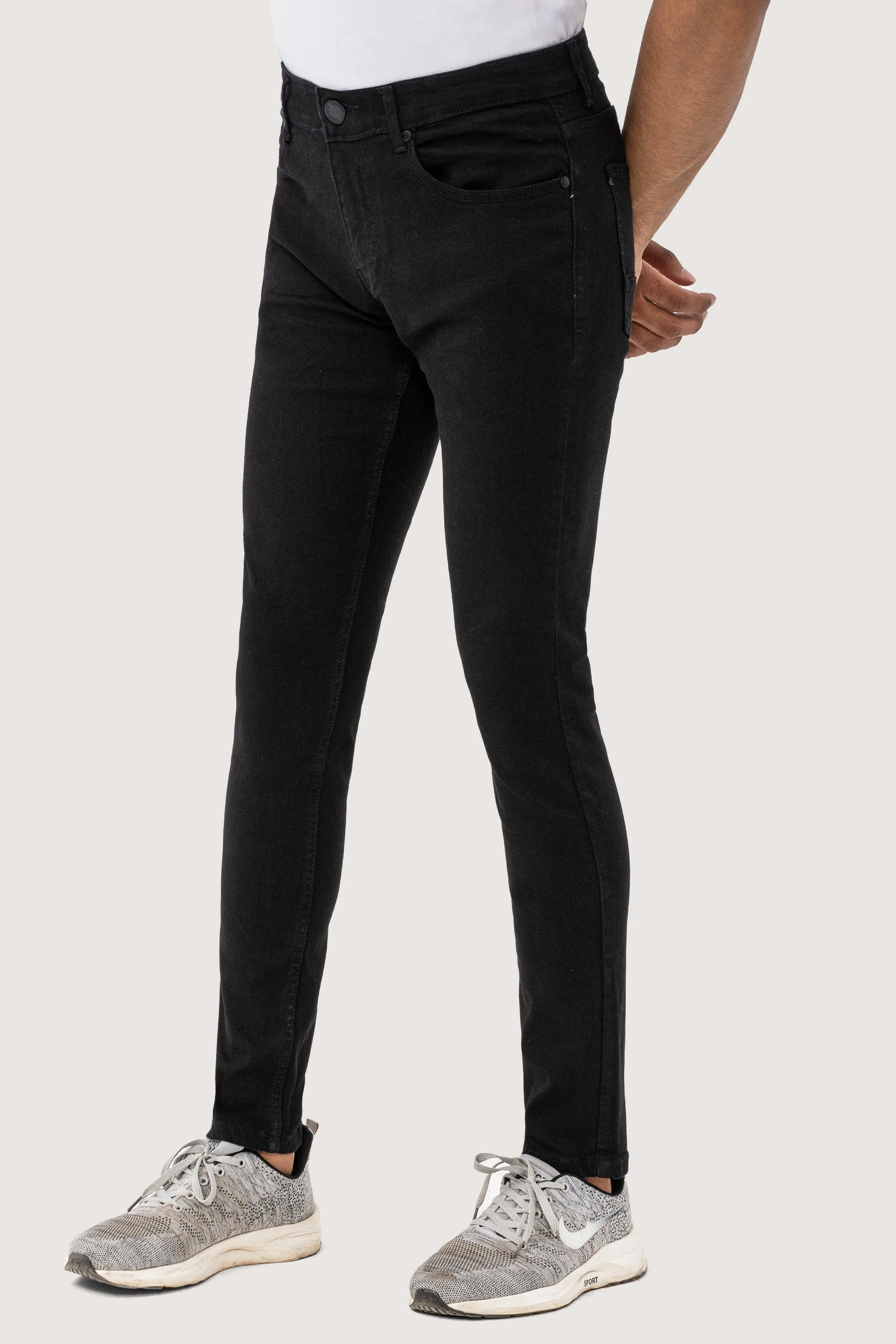 SLIM LEG DENIM JEANS BLACK