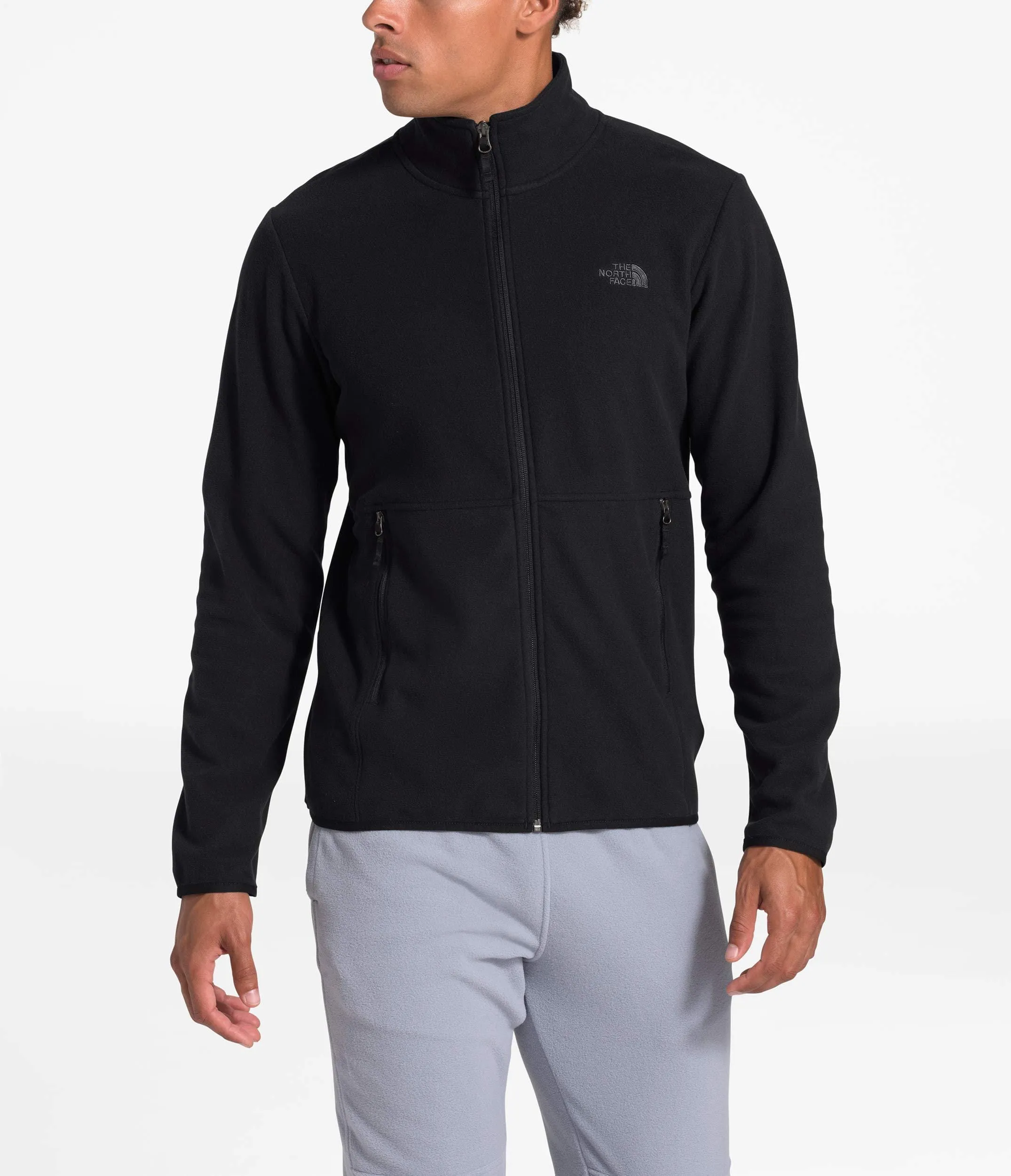 The North Face Men's TKA Glacier Full Zip Jacket, TNF Black/TNF Black, M